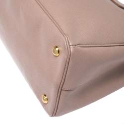 Pre Owned Prada Nude Saffiano Lux Leather Small Galleria Tote