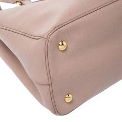 Pre Owned Prada Nude Saffiano Lux Leather Small Galleria Tote