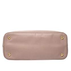 Pre Owned Prada Nude Saffiano Lux Leather Small Galleria Tote