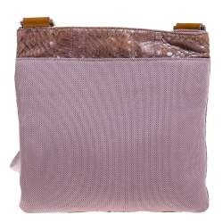 Prada Pink Python and Nylon Messenger Bag