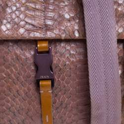 Prada Pink Python and Nylon Messenger Bag