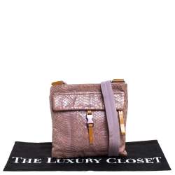 Prada Pink Python and Nylon Messenger Bag