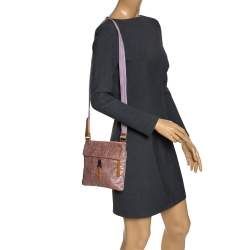 Prada Pink Python and Nylon Messenger Bag