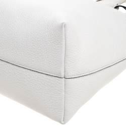 Pre Owned Prada White Vitello Phenix Leather Convertible Bag