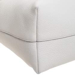 Pre Owned Prada White Vitello Phenix Leather Convertible Bag