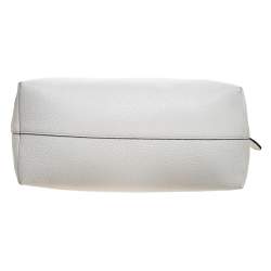 Pre Owned Prada White Vitello Phenix Leather Convertible Bag