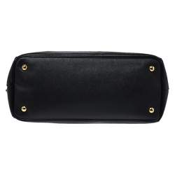 Pre Owned Prada Black Saffiano Lux Leather Large Double Zip Tote