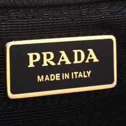 Pre Owned Prada Black Saffiano Lux Leather Large Double Zip Tote