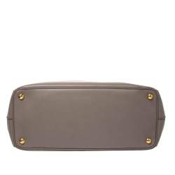 Pre Owned Prada Beige Saffiano Lux Leather Large Double Zip Tote