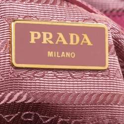 Pre Owned Prada Magenta Saffiano Lux Leather Bowler Bag