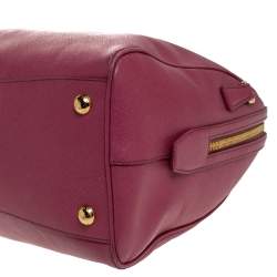 Pre Owned Prada Magenta Saffiano Lux Leather Bowler Bag