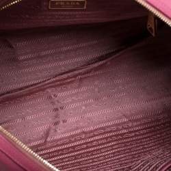 Pre Owned Prada Magenta Saffiano Lux Leather Bowler Bag
