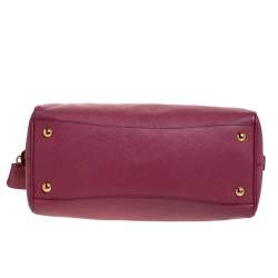Pre Owned Prada Magenta Saffiano Lux Leather Bowler Bag