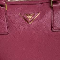 Pre Owned Prada Magenta Saffiano Lux Leather Bowler Bag