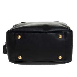 Pre Owned Prada Black Saffiano Lux Leather Medium Satchel