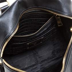 Pre Owned Prada Black Saffiano Lux Leather Medium Satchel