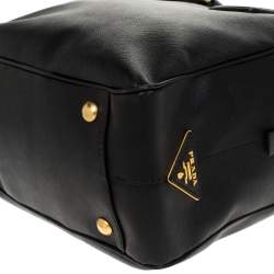 Pre Owned Prada Black Saffiano Lux Leather Medium Satchel