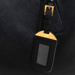 Pre Owned Prada Black Saffiano Lux Leather Medium Satchel