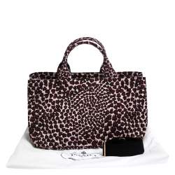 Pre Owned Prada Red Nylon Stampat Heart Print Canapa Tote