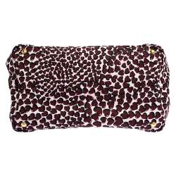 Pre Owned Prada Red Nylon Stampat Heart Print Canapa Tote