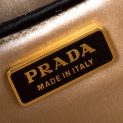 Pre Owned Prada Beige Satin Oversize Clutch