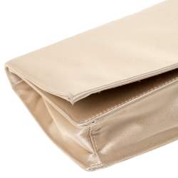 Pre Owned Prada Beige Satin Oversize Clutch