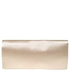 Pre Owned Prada Beige Satin Oversize Clutch