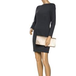 Pre Owned Prada Beige Satin Oversize Clutch