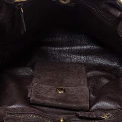 Pre Owned Prada Brown Houndstooth Check Wool and Nubuck Leather Shoulder Bag