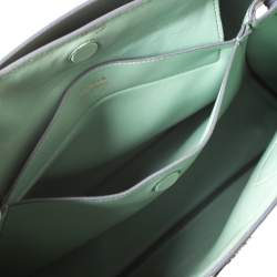 Pre Owned Prada Grey Saffiano Cuir Leather Medium Double Handle Tote