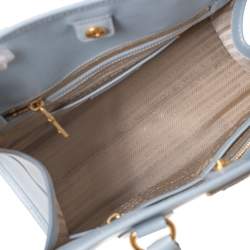 Pre Owned Prada Light Blue Saffiano Lux Leather Tote