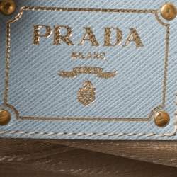 Pre Owned Prada Light Blue Saffiano Lux Leather Tote