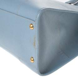 Pre Owned Prada Light Blue Saffiano Lux Leather Tote