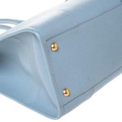 Pre Owned Prada Light Blue Saffiano Lux Leather Tote