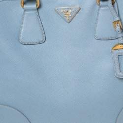 Pre Owned Prada Light Blue Saffiano Lux Leather Tote