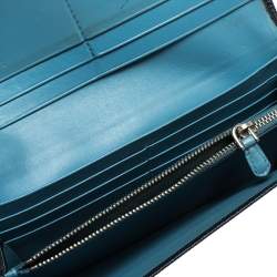 Pre Owned Prada Navy Blue Saffiano Leather Flap Continental Wallet