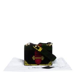 Pre Owned Prada Multicolor Velvet Trompe L'oeil Cahier Shoulder Bag