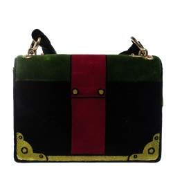 Pre Owned Prada Multicolor Velvet Trompe L'oeil Cahier Shoulder Bag