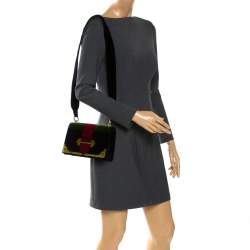 Pre Owned Prada Multicolor Velvet Trompe L'oeil Cahier Shoulder Bag