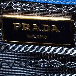 Pre Owned Prada Blue Saffiano Lux Leather Large Gardener's Tote