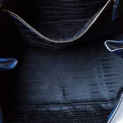 Pre Owned Prada Blue Saffiano Lux Leather Large Gardener's Tote