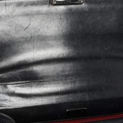 Pre Owned Prada Black Woven Leather Madras Chain Flap Bag