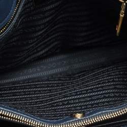 Pre Owned Prada Blue Saffiano Lux Leather Medium Galleria Tote