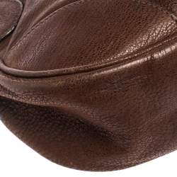 Pre Owned Prada Brown Leather Tassel Shoulder Bag