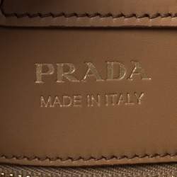 Pre Owned Prada Tan Leather Biblitheque Tote