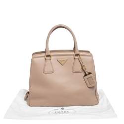 Pre Owned Prada Beige Saffiano Leather Parabole Tote