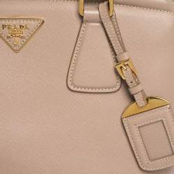 Pre Owned Prada Beige Saffiano Leather Parabole Tote