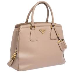 Pre Owned Prada Beige Saffiano Leather Parabole Tote