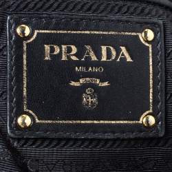 Pre Owned Prada Black Tessuto Nylon Gaufre Tote 