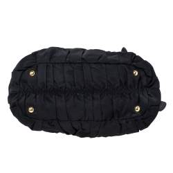 Pre Owned Prada Black Tessuto Nylon Gaufre Tote 